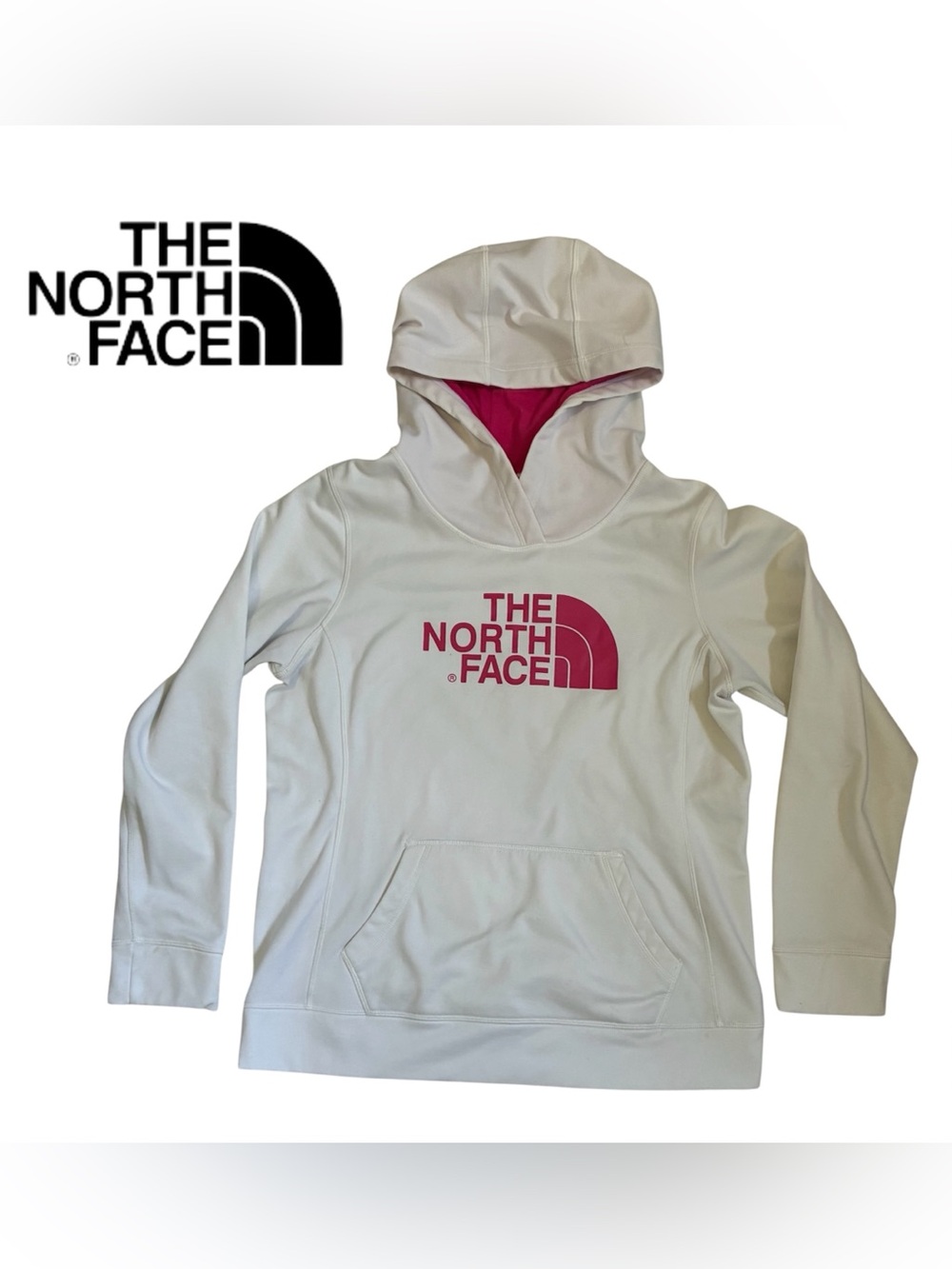 THE NORTH FACE HOODIE WHITE PINK